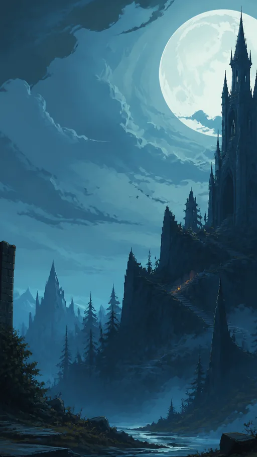 2D Dark-fantasy Environment — Fantasy wallpaper