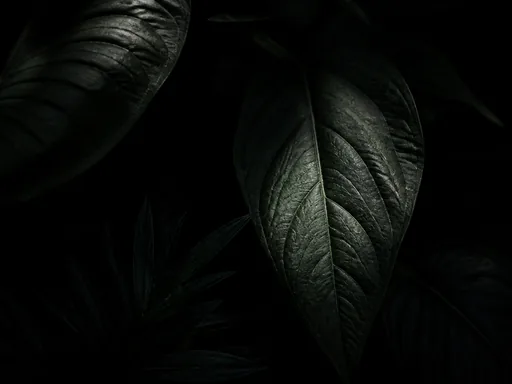 Dark Botanical Leaves Emerging — Dark & Moody Galaxy Fold wallpaper