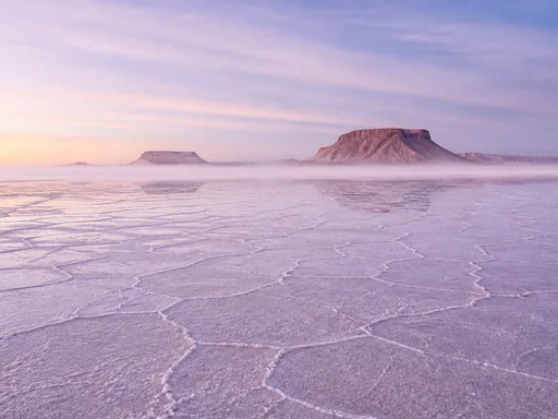 Vast Salt Flat Stretching — Nature & Landscapes Galaxy Fold wallpaper
