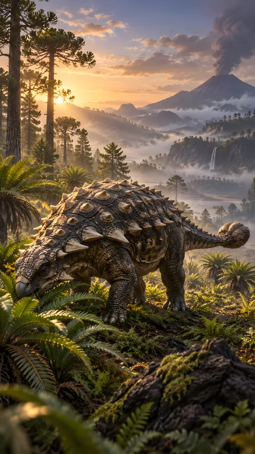 Ankylosaur Among Cycads — Animals & Wildlife wallpaper