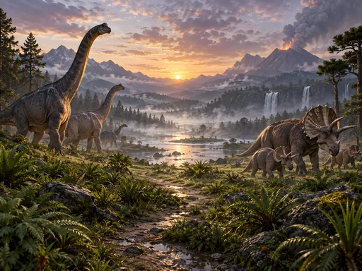 Herbivore Herd in a Prehistoric Valley — Animals & Wildlife wallpaper