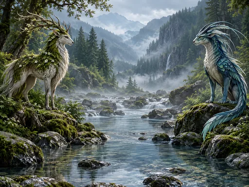 Mythic Creatures in the Woods — Fantasy wallpaper