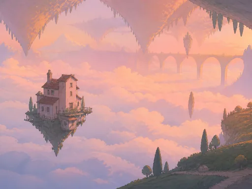 Wide Dreamlike Valley Where A Small — Fantasy Galaxy Fold wallpaper