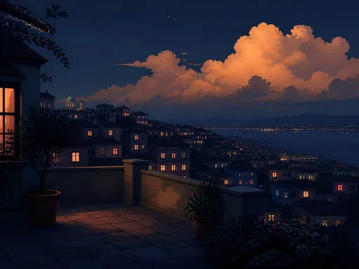 Quiet Nighttime City Seen — Cities & Architecture Galaxy Fold wallpaper