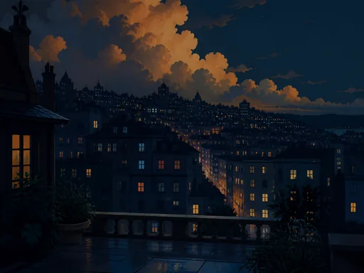 Quiet Nighttime City Seen — Cities & Architecture Galaxy Fold wallpaper