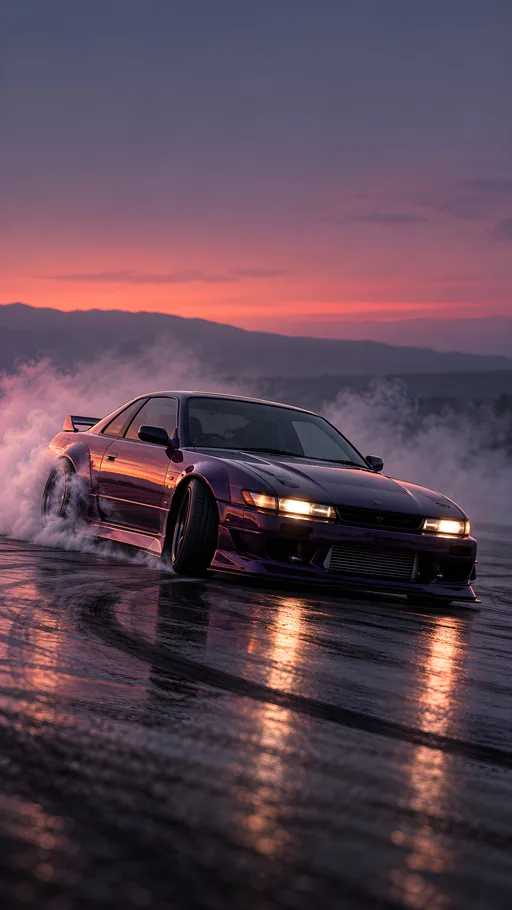 Drift Coupe in Tire Smoke — Cars & Vehicles phone wallpaper