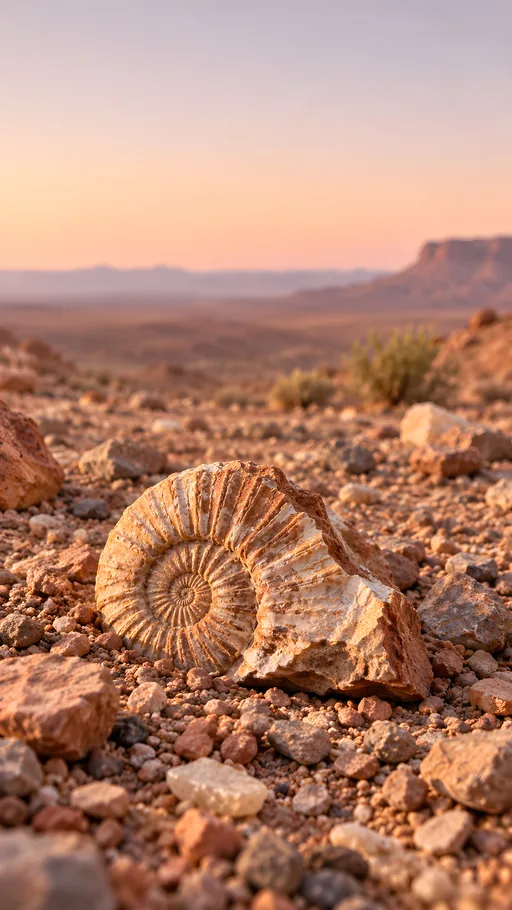 Fossil Shell on Desert Gravel — Nature & Landscapes wallpaper