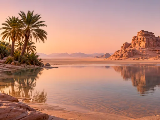 Oasis Palms and Sandstone — Nature & Landscapes wallpaper