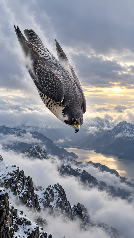Peregrine Falcon Diving — Animals & Wildlife wallpaper