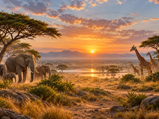 Elephant Herd Across the Savanna — Animals & Wildlife wallpaper