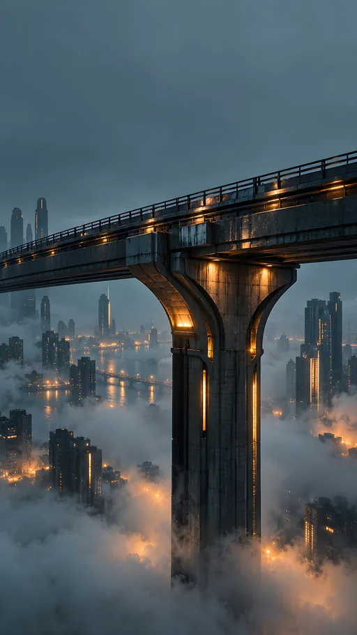 Rail Viaduct in City Fog — Cities & Architecture wallpaper