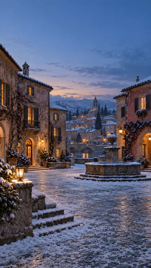 Snowy Old-Town Square — Cities & Architecture wallpaper