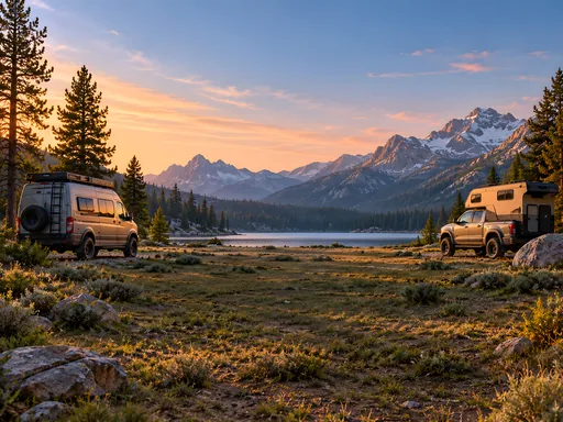 Two Campers in the Meadow — Cars & Vehicles Galaxy Fold wallpaper