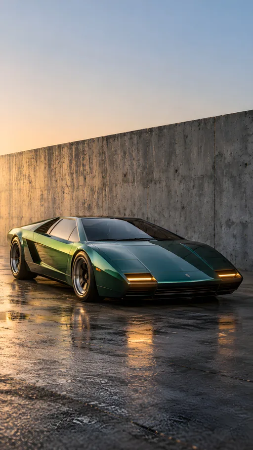 Wedge Coupe by the Concrete Wall — Cars & Vehicles phone wallpaper
