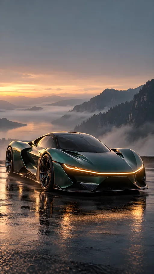 Light-Band Hypercar in Mist — Cars & Vehicles phone wallpaper