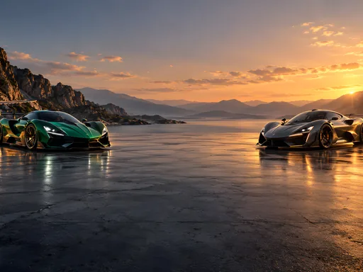 Two Hypercars at Sunset — Cars & Vehicles Galaxy Fold wallpaper