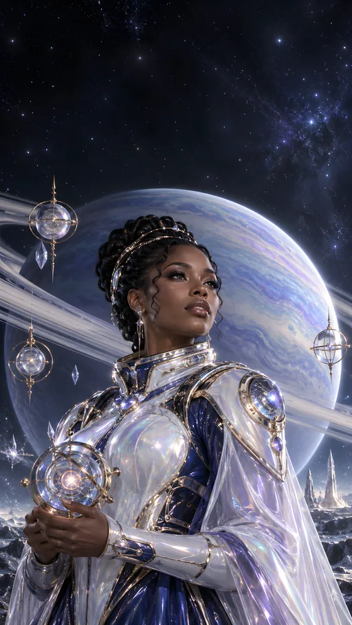 Astronaut Oracle and Ringed Planet — People & Portraits wallpaper