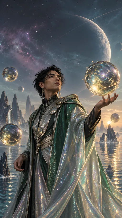 Cosmic Diplomat Over an Alien Sea — People & Portraits wallpaper
