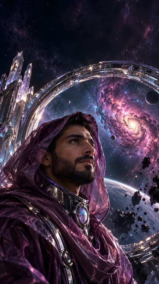 Explorer at a Crystal Portal — People & Portraits wallpaper