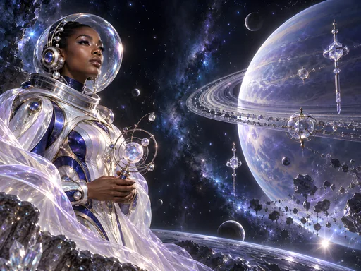 Astronaut Oracle and Ringed Planet — People & Portraits wallpaper