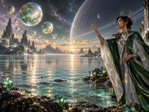 Cosmic Diplomat Over an Alien Sea — People & Portraits wallpaper