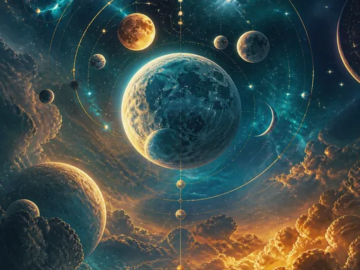 Decorative Imaginative Celestial Composition — Space wallpaper