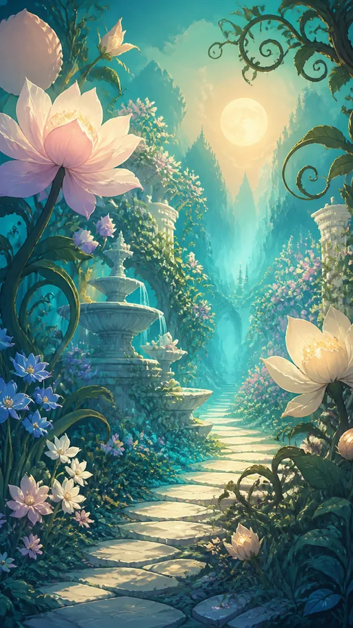 Tall Fantasy Garden Path — Fantasy wallpaper