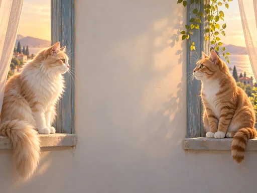 Two Cats at the Windows — Pets wallpaper