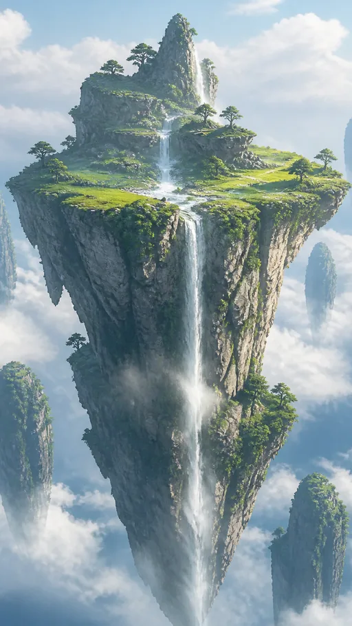 Towering Floating Island — Fantasy wallpaper