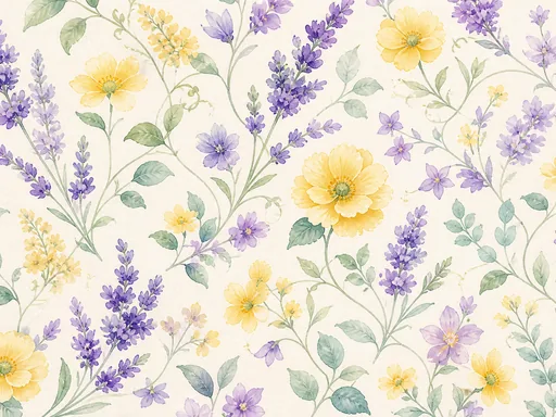 Wide Pastel Floral Pattern — Flowers & Plants Galaxy Fold wallpaper