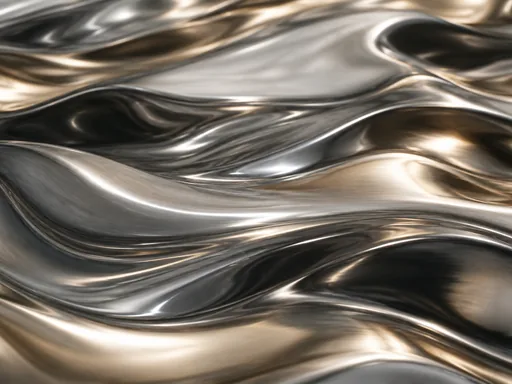 Liquid Metal Waves Unfolding Across A — Abstract Galaxy Fold wallpaper