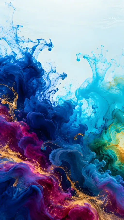 Indigo Ink Plumes — Abstract wallpaper
