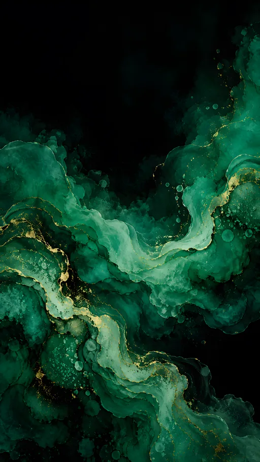 Emerald Pigment Cloud — Abstract wallpaper