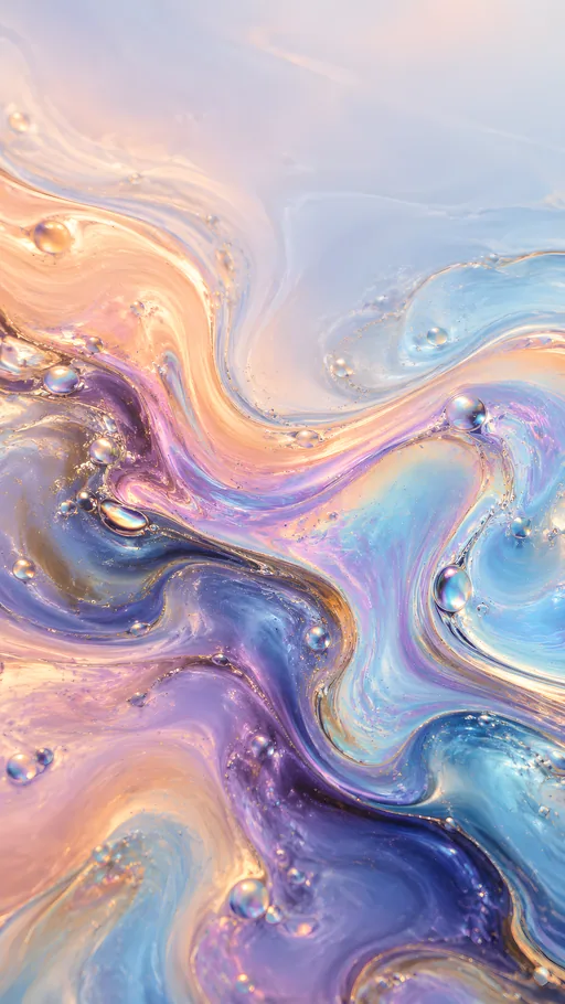 Pastel Oil-Film Swirls — Abstract wallpaper