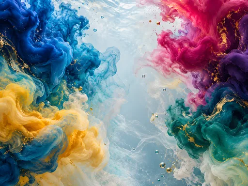 Ink Clouds in Clear Water — Abstract wallpaper