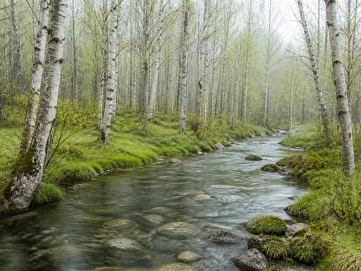 Broad Birch Woodland — Nature & Landscapes Galaxy Fold wallpaper