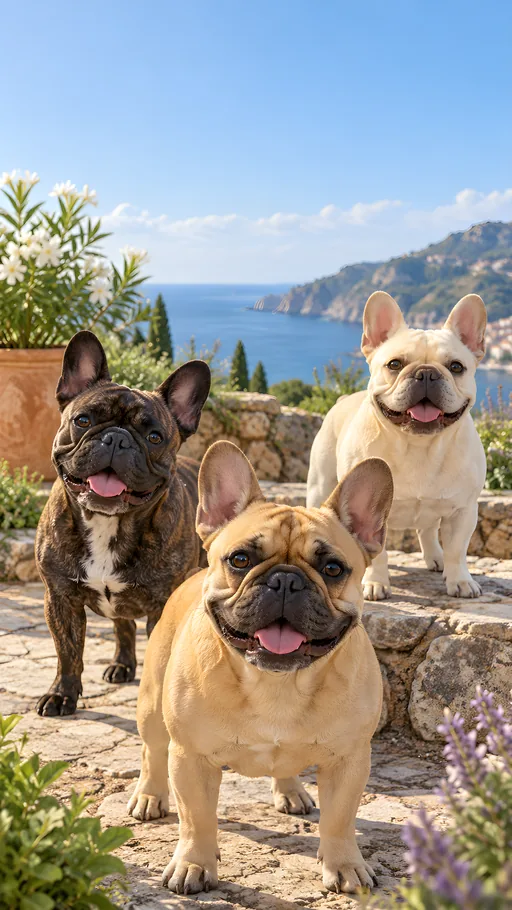 Three Happy French Bulldogs — Pets wallpaper