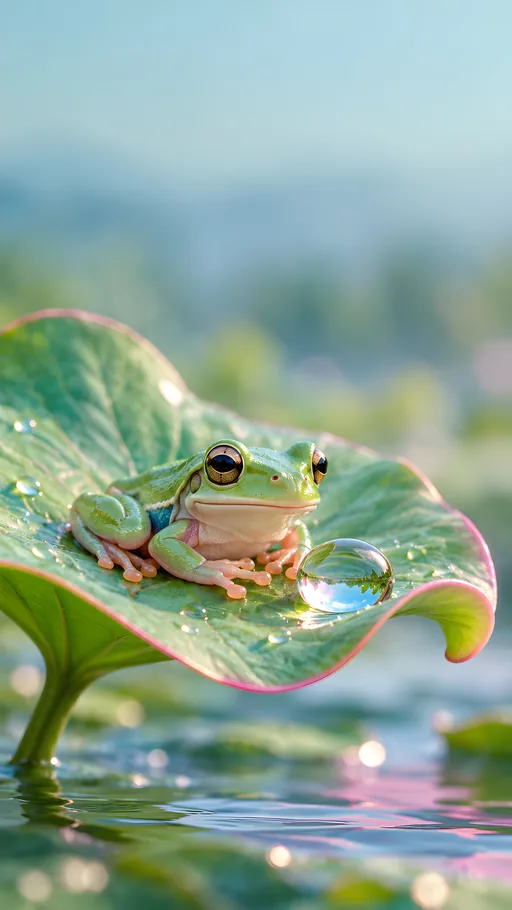 Tree Frog on a Curled Leaf — Animals & Wildlife wallpaper