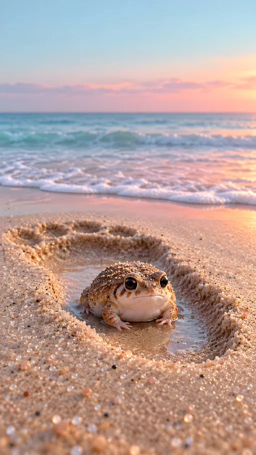 Rain Frog in a Sandy Footprint — Animals & Wildlife wallpaper
