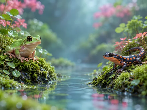Frog and Salamander — Animals & Wildlife wallpaper