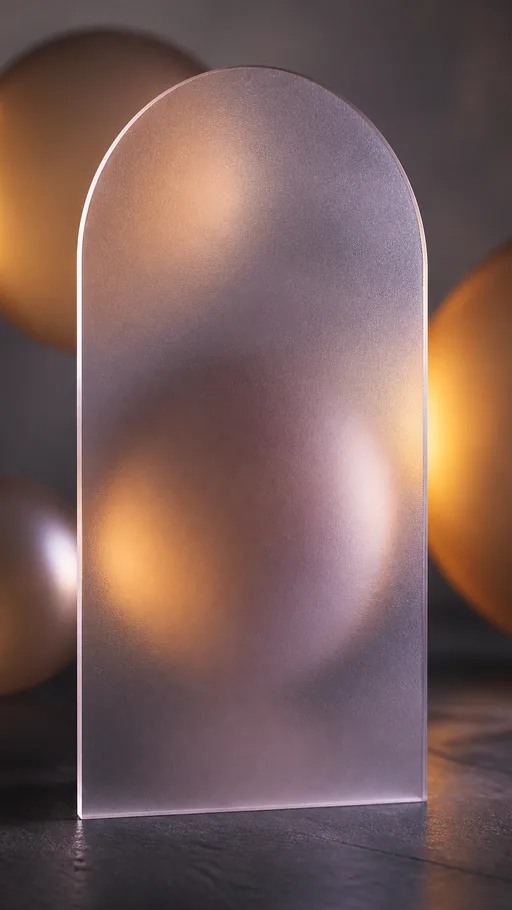 Vertical Smoky-lilac Frosted-glass Arc — Abstract wallpaper