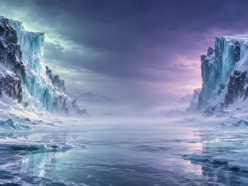 Frost Cliffs and an Ice Plain — Space wallpaper
