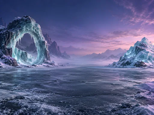 Frozen Arch and Ice Mound — Space wallpaper