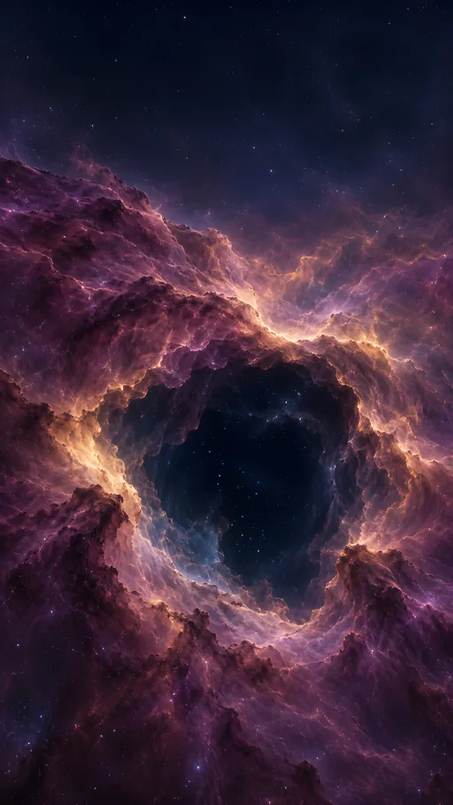 Nebular Veil with a Dark Hollow — Space wallpaper