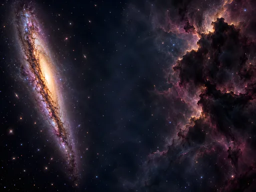 Galaxy and Dark Cloud — Space wallpaper