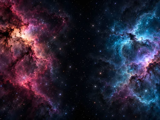 Twin Nebula Clouds — Space wallpaper