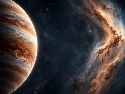 Gas Giant and Dust Veil — Space wallpaper