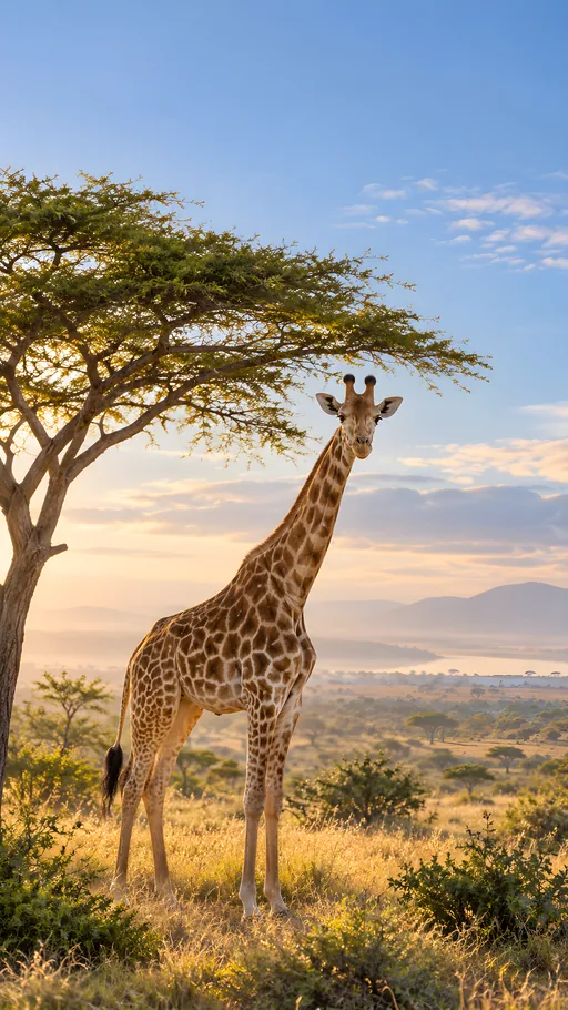 Giraffe Under an Acacia — Animals & Wildlife wallpaper
