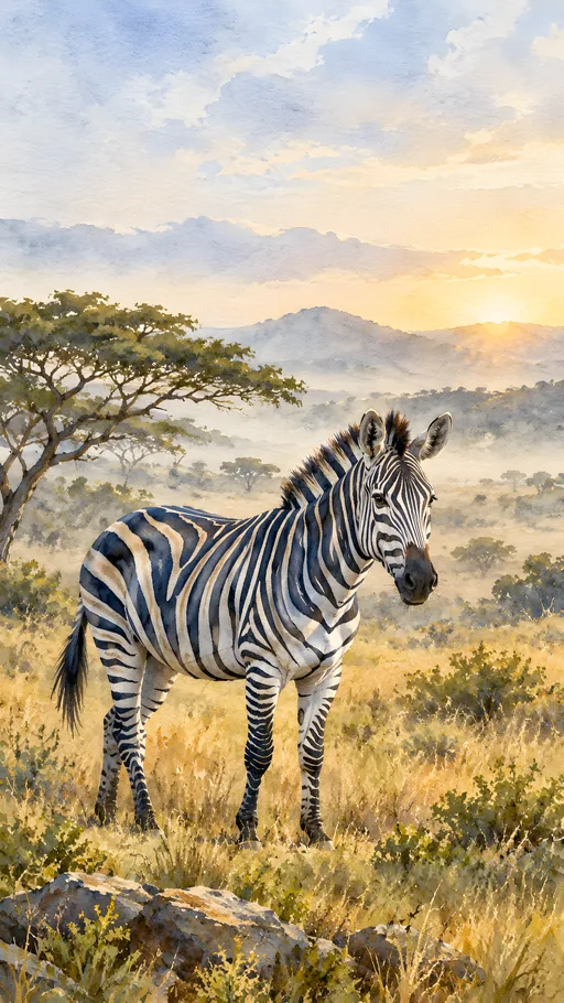 Watercolor Zebra — Animals & Wildlife wallpaper