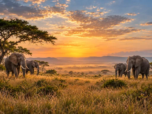 Elephants on the Savanna — Animals & Wildlife wallpaper